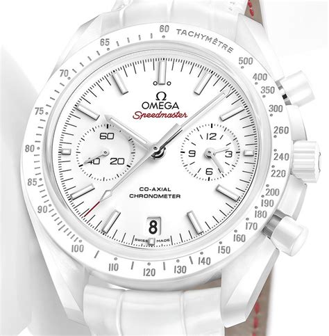 omega white speedmaster moonwatch|omega speedmaster white side.